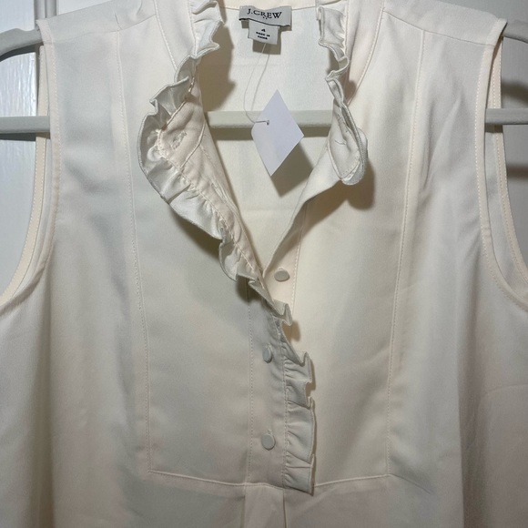 NWT J Crew Cream Tank Blouse - Picture 3 of 6